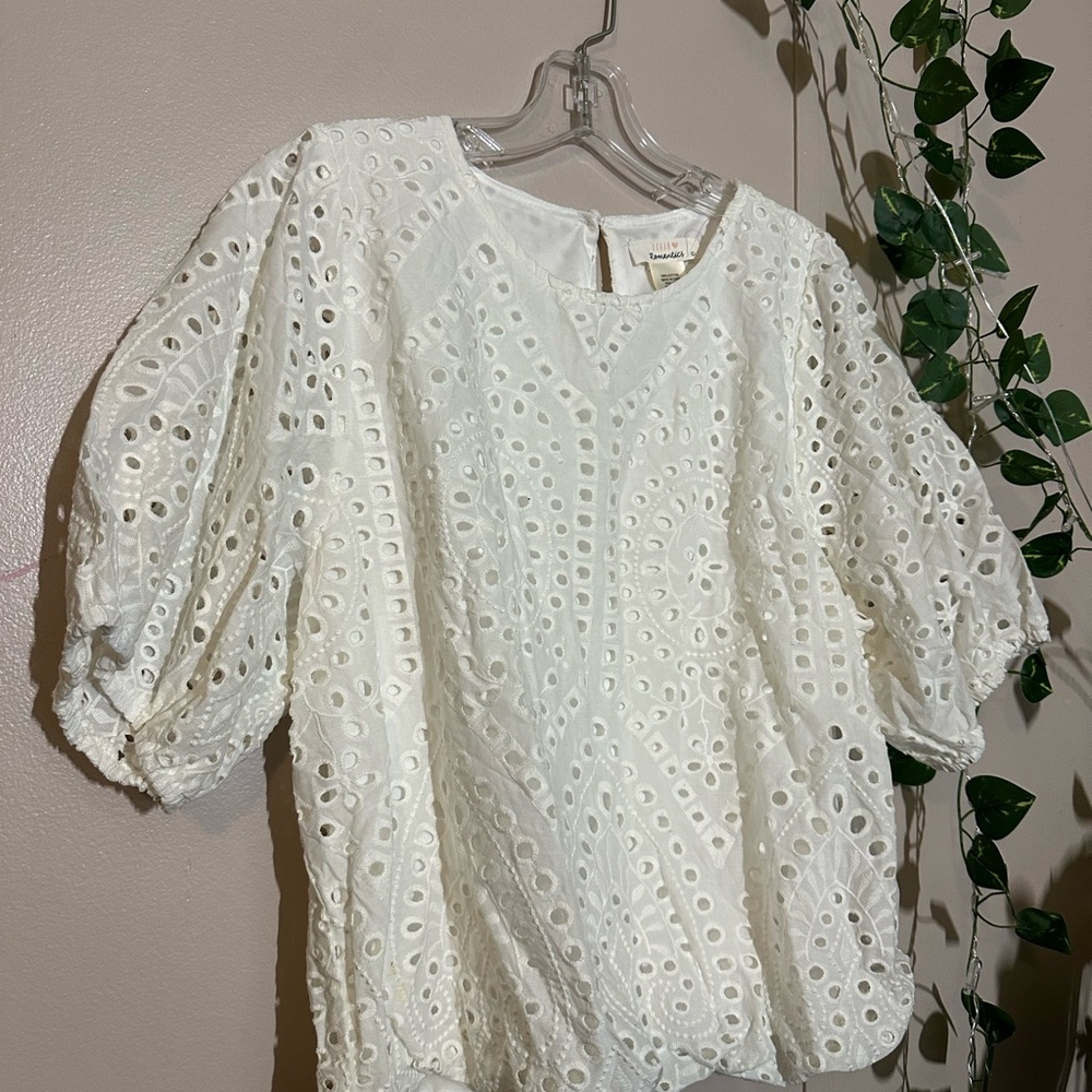 URBAN Romantics White Eyelet Blouse